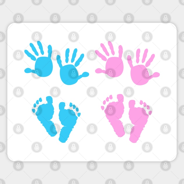 Baby girl, baby boy hand and foot print Sticker by GULSENGUNEL